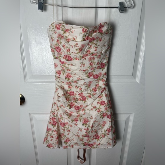 House of CB Jasmine Rose Print Draped Corset Dress XS - Picture 3 of 13